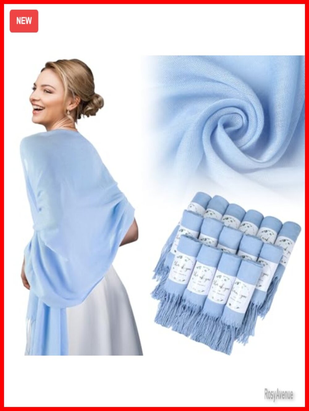 Bulk 50 Pack Wedding Shawl Wraps with Tassels 79x28 Polyester